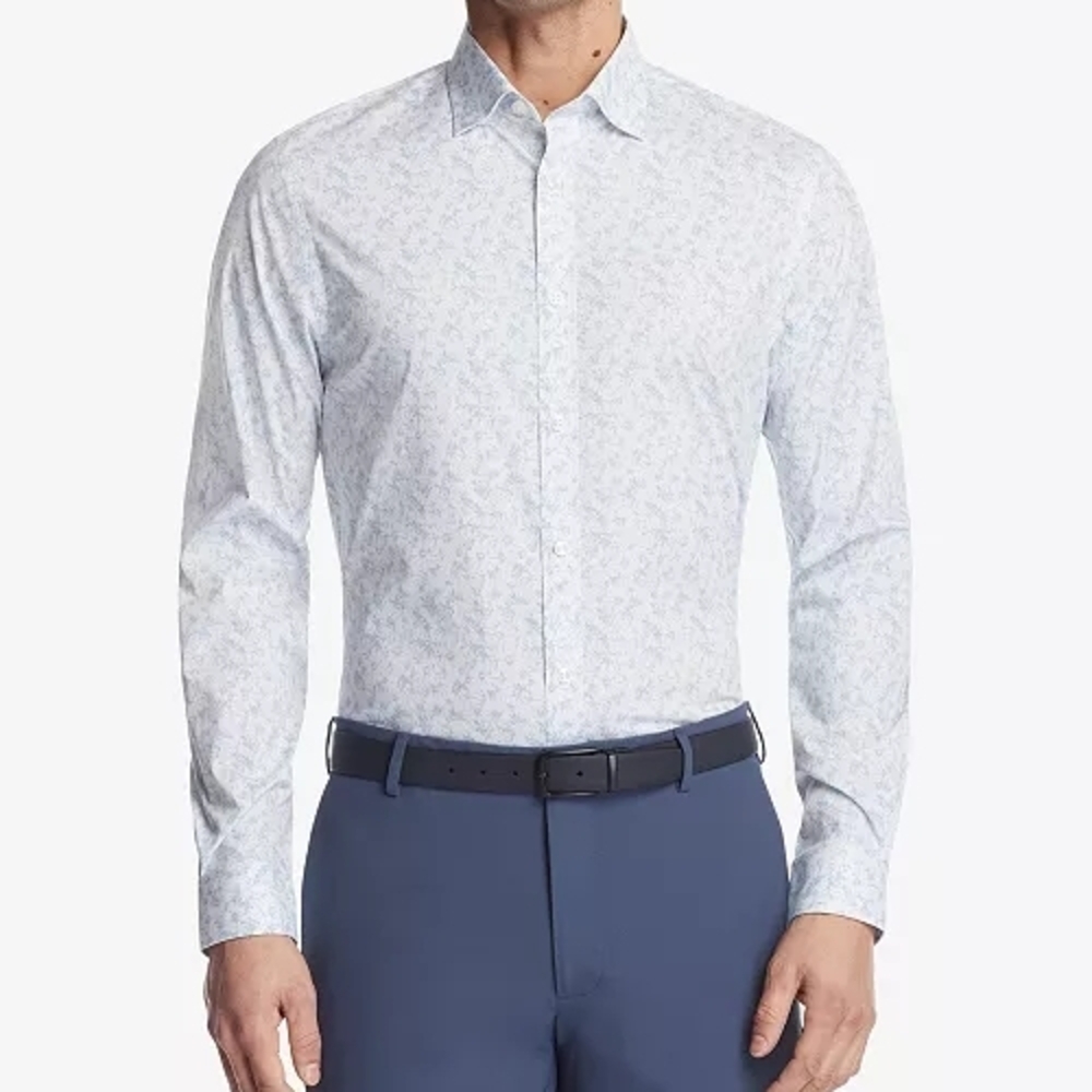 Michael Kors Light Blue Patterned Dress Shirt